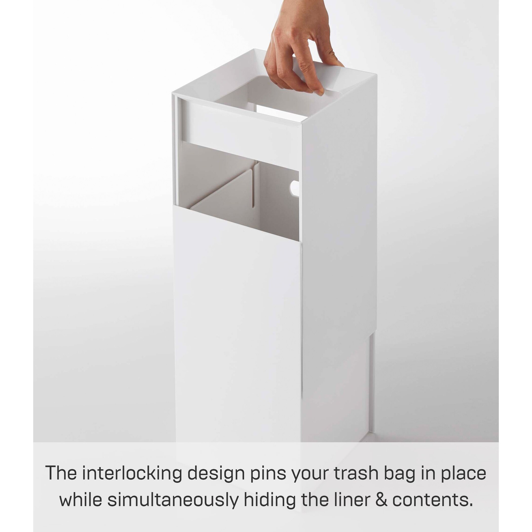 Yamazaki Home Trash Can - Two Styles, ABS Plastic, Short, 2.4