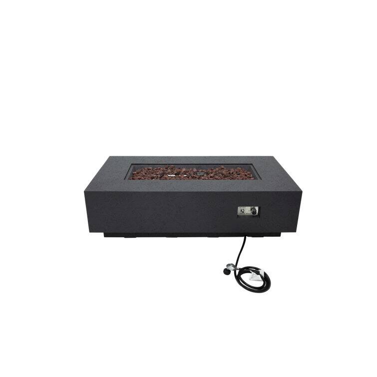 AMS Fireplace Madison Travertine Fire Pit Bundle - 60" x 32" x 17"