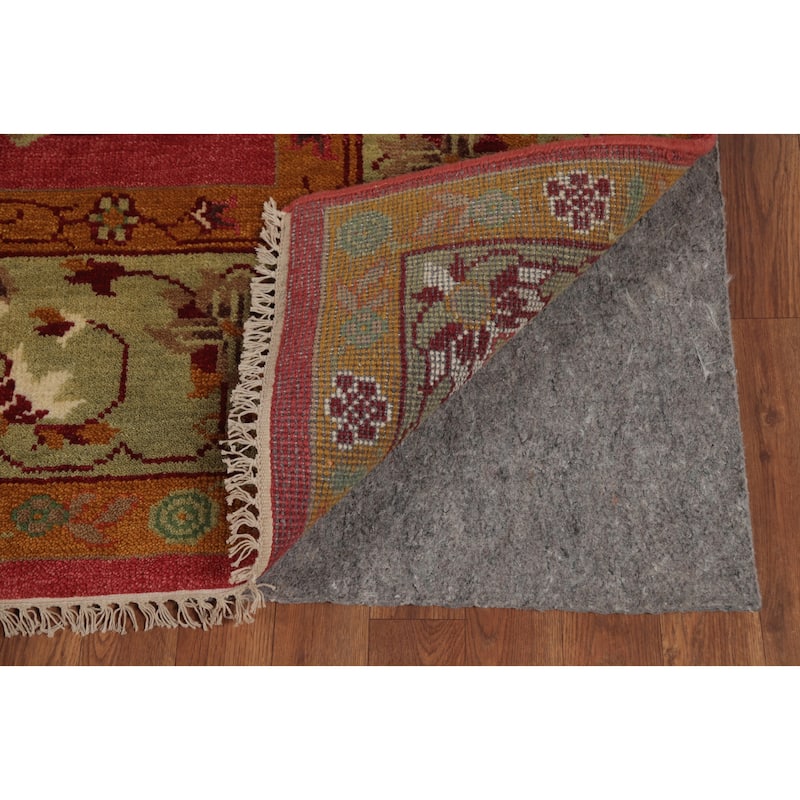 Art Deco Indian Area Rug Handmade Wool Carpet - 7'10" x 10'0"