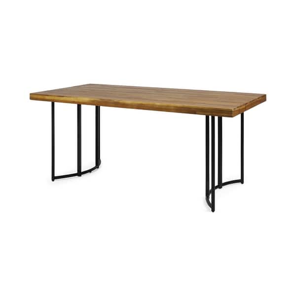 slide 9 of 11, Noah Acacia Wood Dining Table by Christopher Knight Home - 72.00" W x 35.50" D x 30.00" H Teak+Black