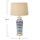 preview thumbnail 9 of 10, 16" Round Striped Ceramic and Metal Desk Lamp