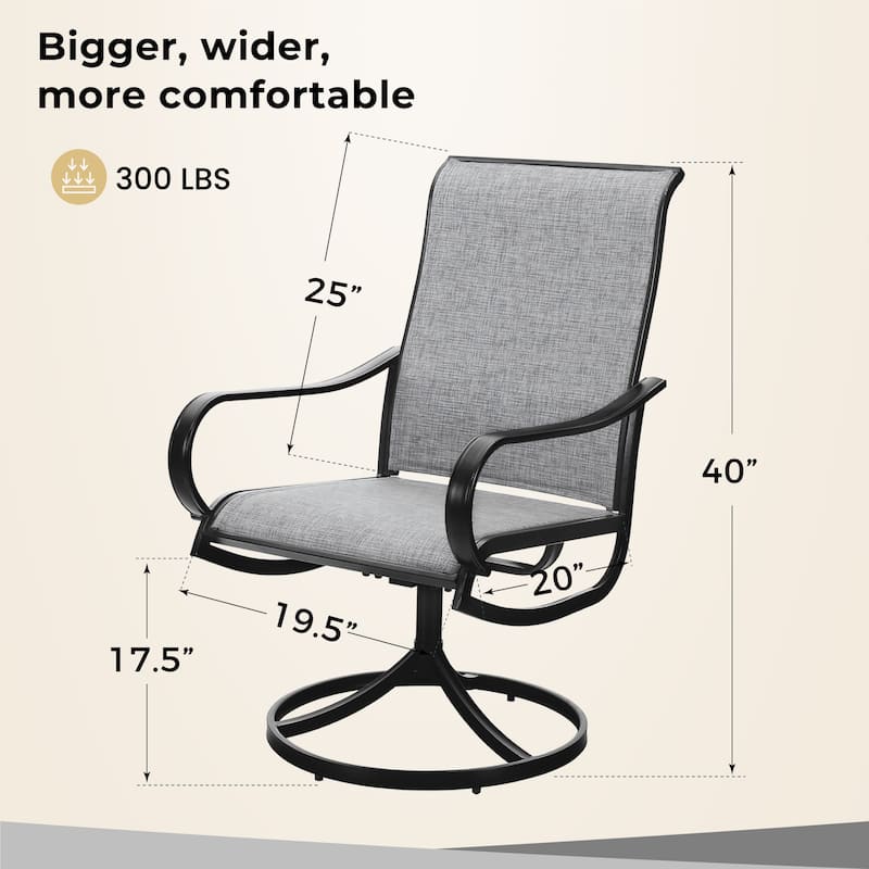 MAISON ARTS Swivel and Rocker Patio Bistro Dining Chair