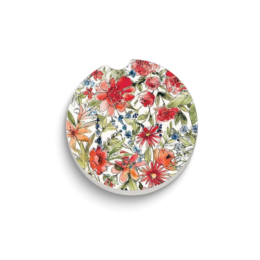 Curata Americana Mood Floral Absorbent Stone Car Coaster