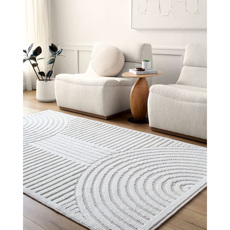 Livabliss Lyna Mod Stripe Machine Washable Area Rug