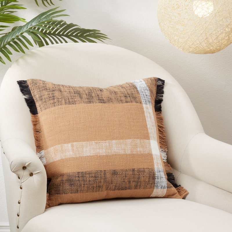 Maxi Plaid Pattern Throw Pillow