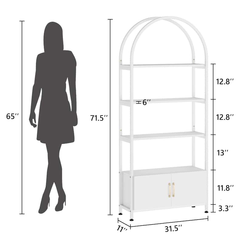 71.5 Inch Tall Bookshelf with Door