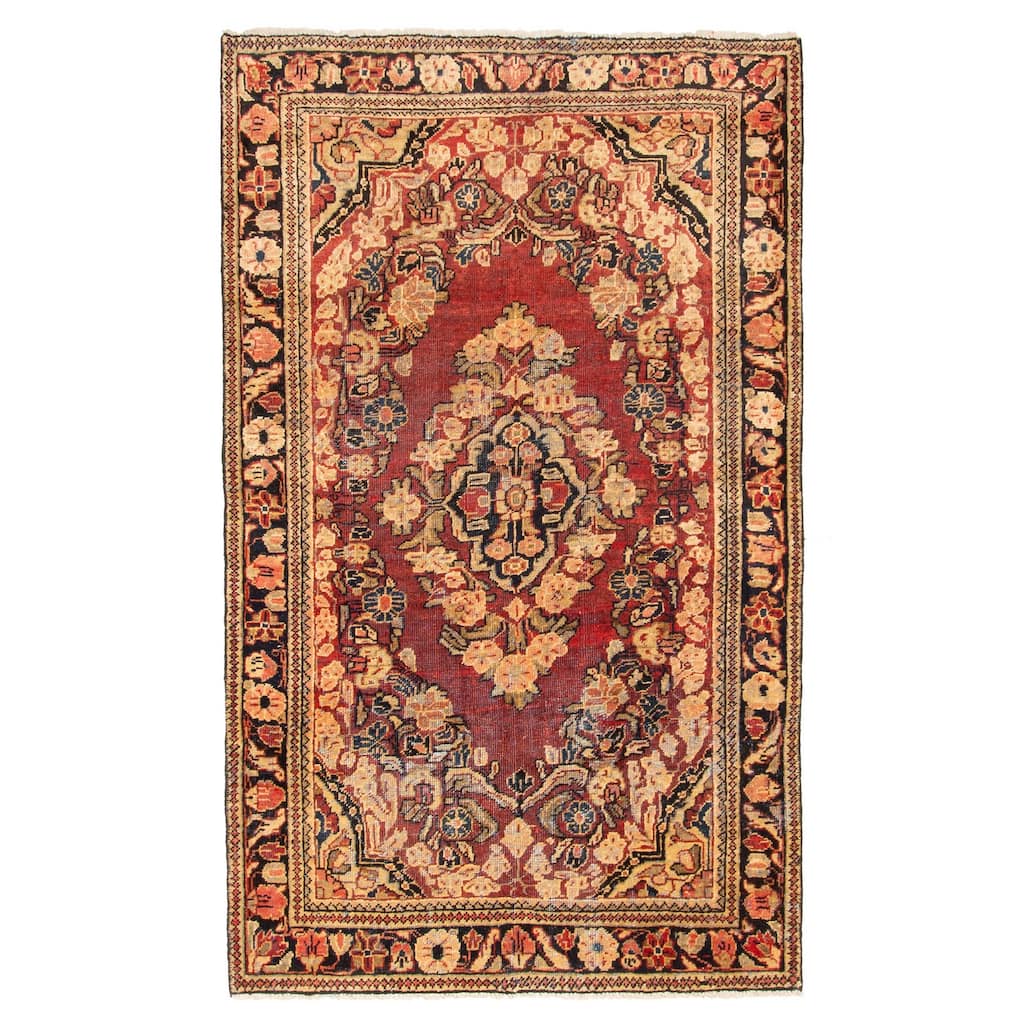 ECARPETGALLERY Hand-knotted Andelz Red Wool Rug - 4'2 x 6'11