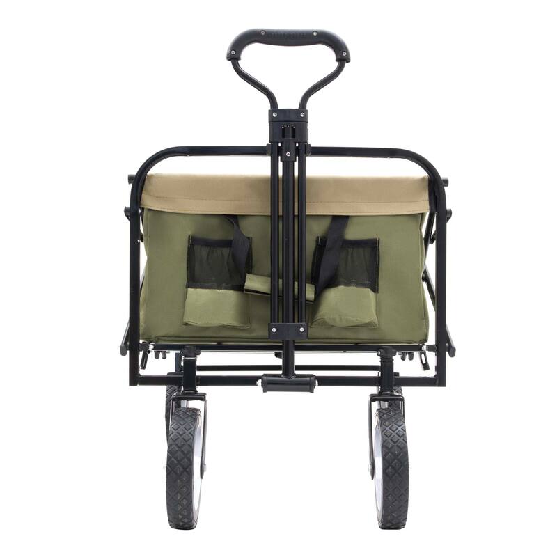 3.1 cu ft. Steel Foldable Wagon Cart with strapping system
