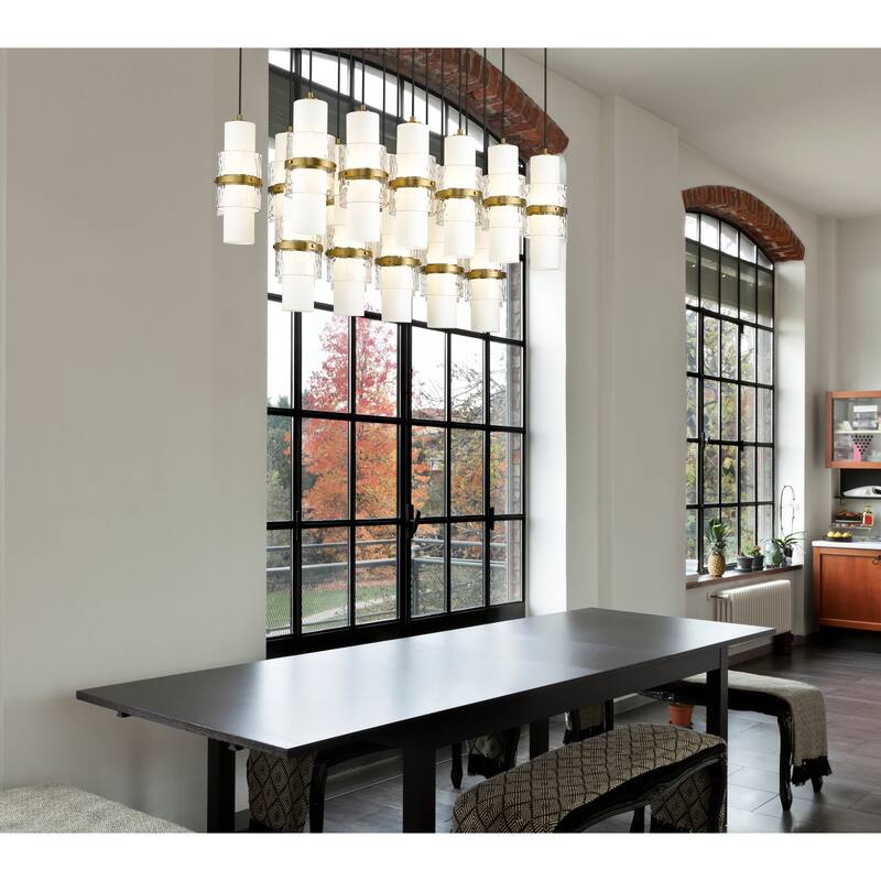 Cayden 17 Light Linear Chandelier in Modern Gold - Modern Gold