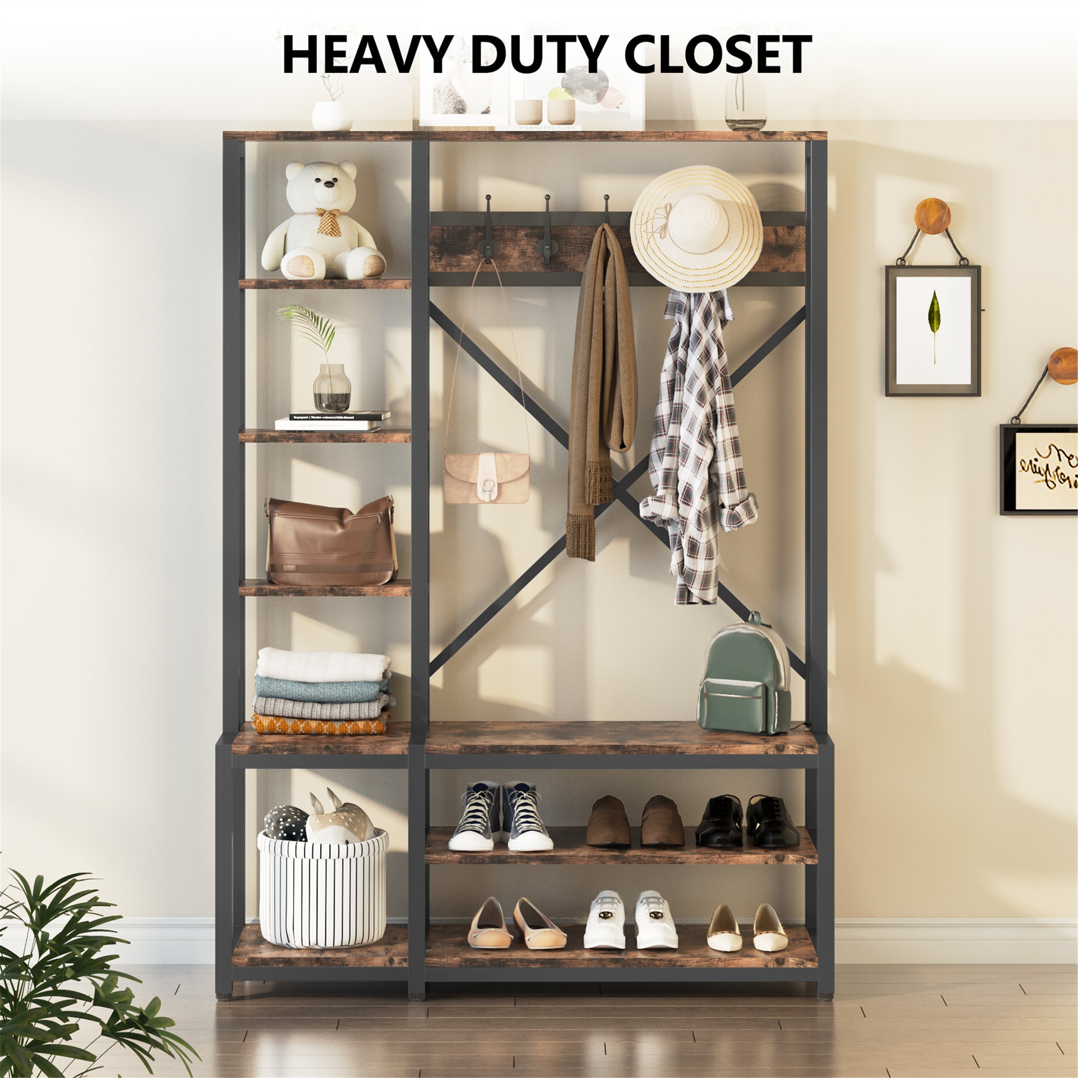 Heavy duty discount hall tree