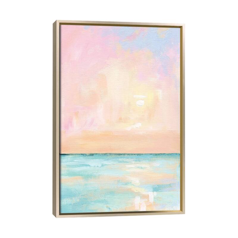 "Pastel Florida Sunset" by April Moffatt Framed - 26x18 - Champagne