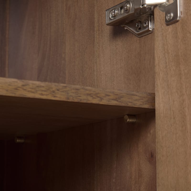 Astrid Medium Brown Solid Wood Armoire Cabinet - 38.8L x 19.8W x 68.5H