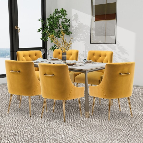 Mustard velvet dining chairs 2025