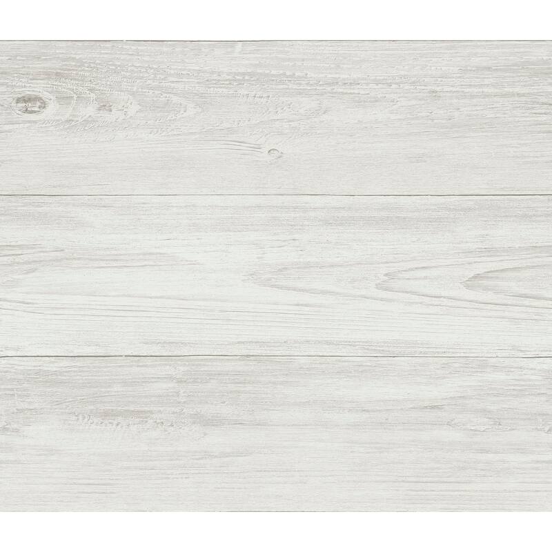 Brewster Ferox Eggshell Wood Planks Wallpaper - 20.5in x 396in x 0.025in