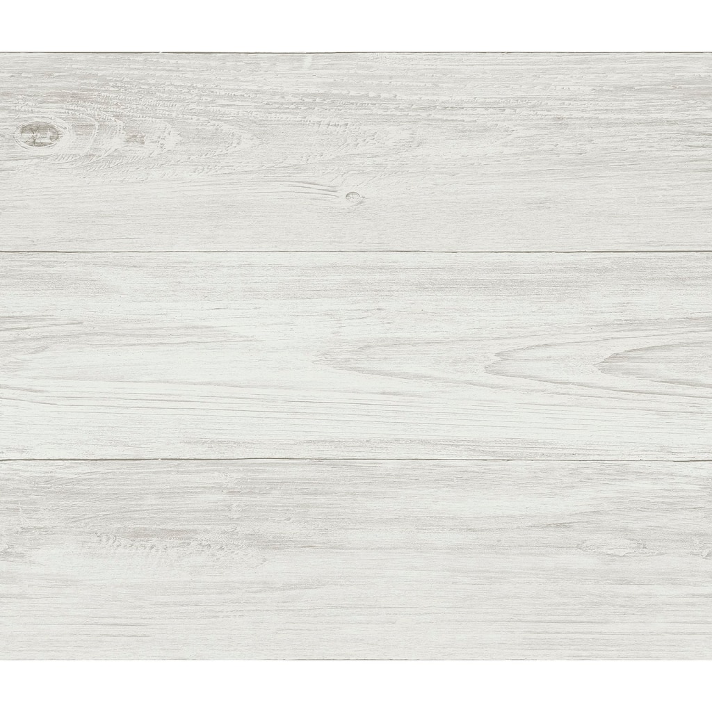 Brewster Ferox Eggshell Wood Planks Wallpaper - 20.5in x 396in x 0.025in
