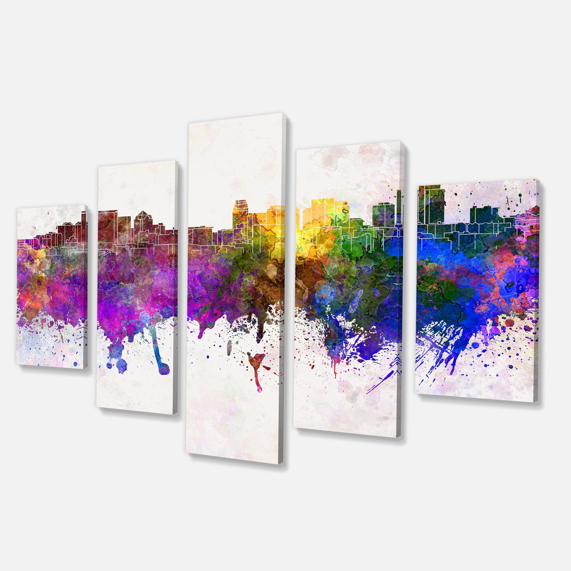 Designart "Salt Lake City Skyline" Cityscape Canvas Artwork - Picture 8 of 20