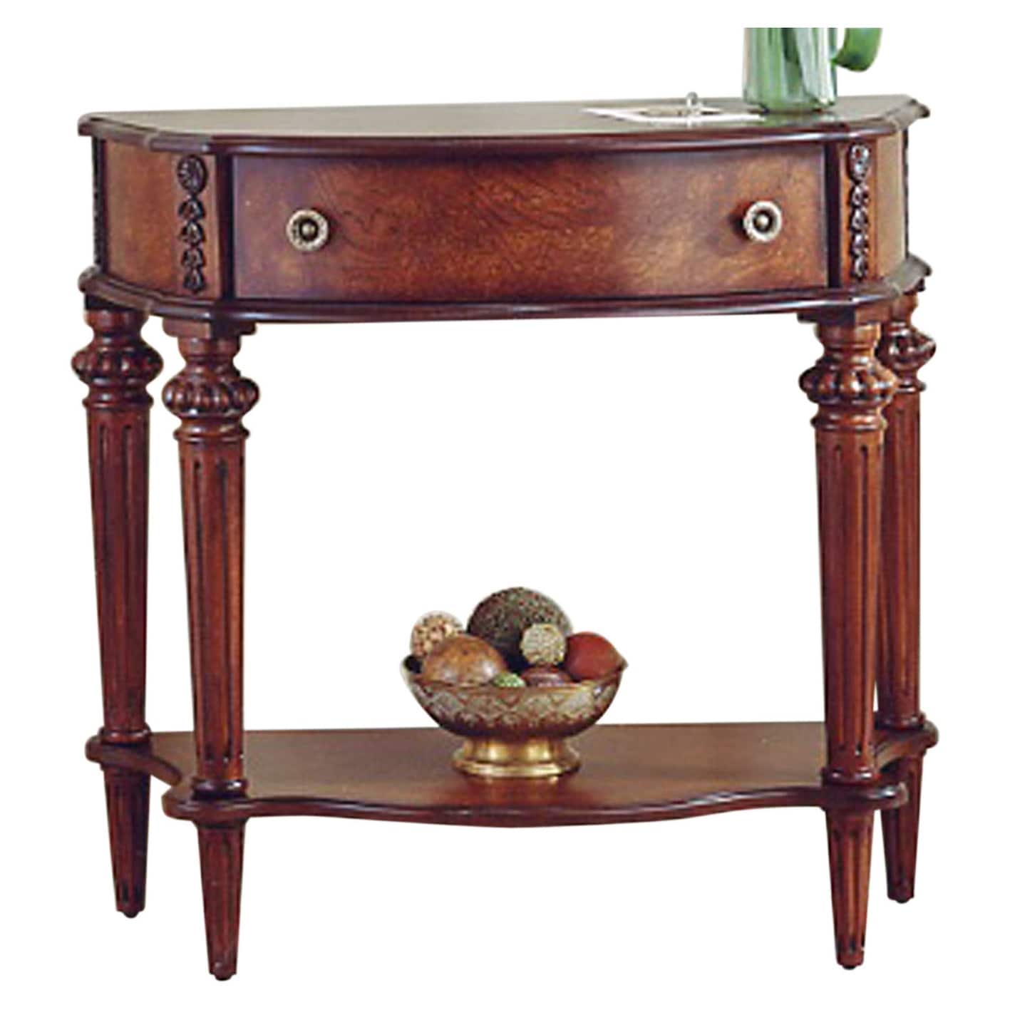 Shop Offex Traditional Crafted Demilune Solid Wood Console Table