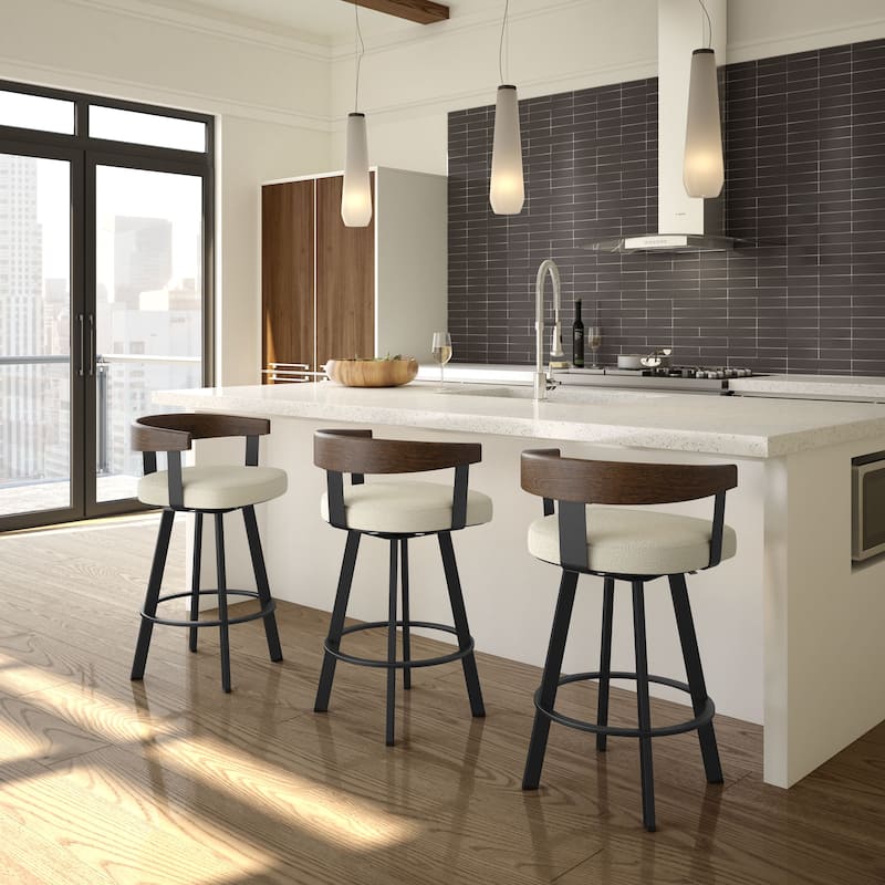 Amisco Lars Swivel Counter and Bar Stool