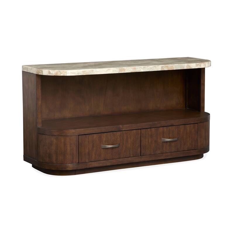 Magnussen Home Mcpherson Burnt Umber Demilune Sofa Table - 54''W x 17''D x 28''H - 54''W x 17''D x 28''H