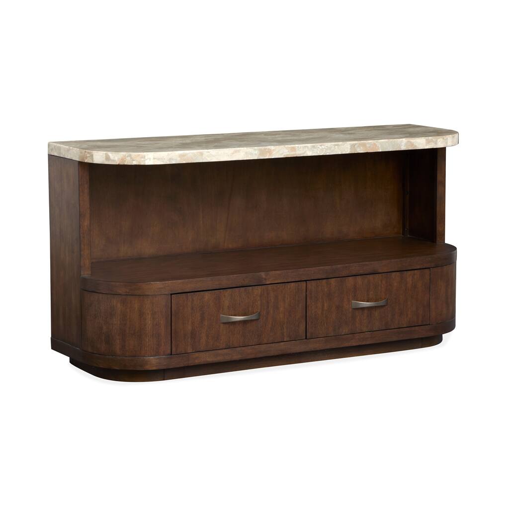 Magnussen Home Mcpherson Burnt Umber Demilune Sofa Table - 54''W x 17''D x 28''H