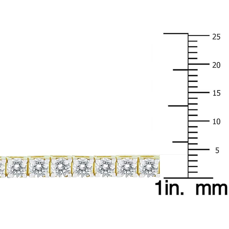 Marquee Certified 11 Carat TW Classic Diamond Tennis Bracelet in 14K Yellow Gold