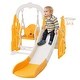 preview thumbnail 8 of 22, 4 In 1 Toddler Slide And Swing Set Kids Freestanding Climber Slide Playset With Basketball Hoop Rocket Themed Slide
