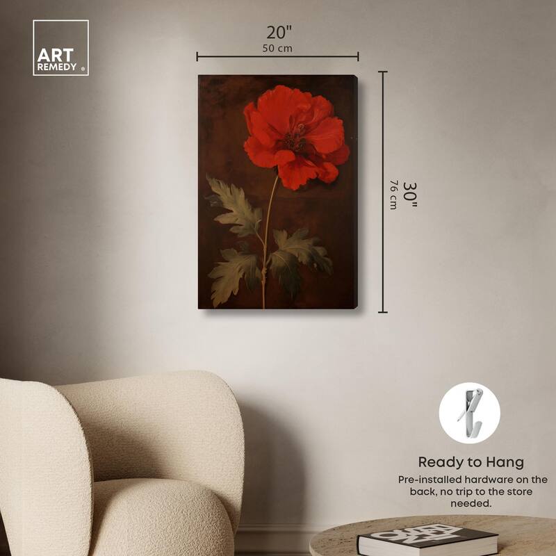 Flourish in Red I Canvas by Art Remedy, Gallery Wrapped