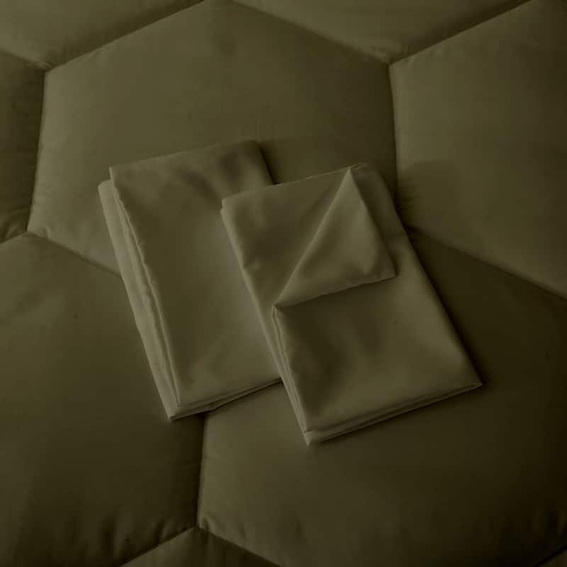 Better Style Home Oversized Microfiber Honeycomb Comforter Sets