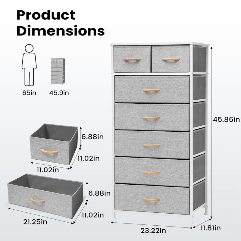 Pellebant 7-Drawer Storage Tower Organizer Chest Dresser