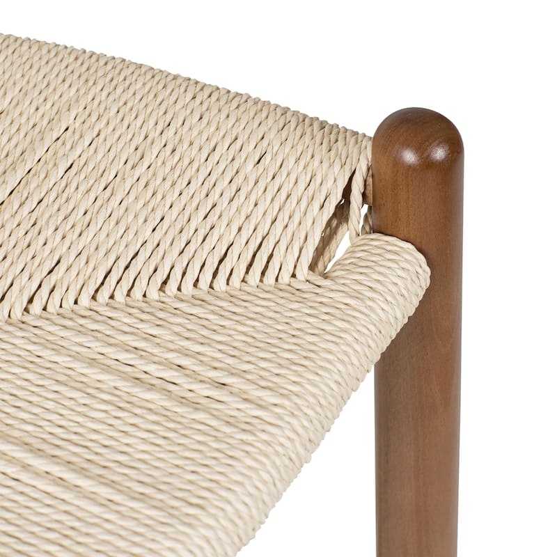 Poly & Bark Weave 23.5" Seat Height Counter Stool - Solid Wood with Woven Seat