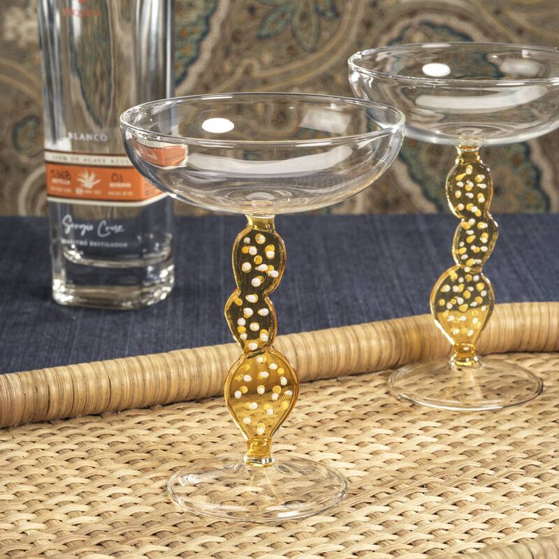 Climbing Cacti Tequila Cocktail Glasses, Set of 4