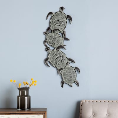 The Curated Nomad Castine Turtle Metal Wall Hanging Sculpture