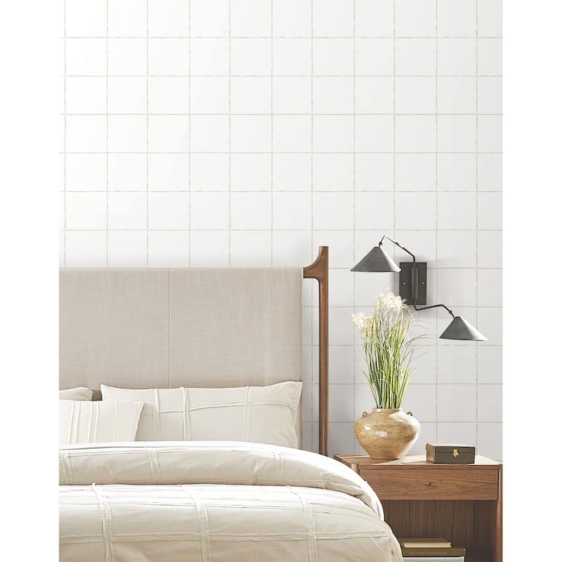 York Wallcoverings La Vitre Plaid Graphite Wallpaper
