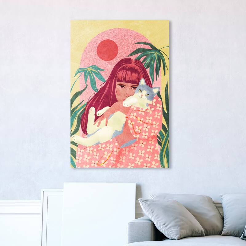 Wynwood Studio Canvas Fashion and Glam An Adorable Pair Pink and Light Pink Modern & Contemporary Wall Art Canvas Print - 45 x 30