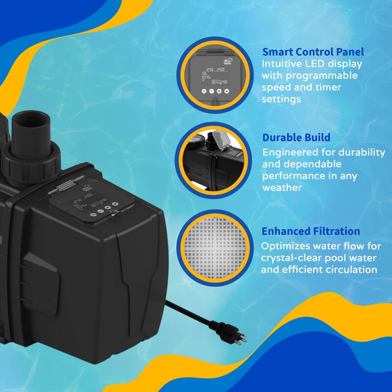 Blue Wave FlowXtreme Pro VS 115V Variable Speed Above Ground 1HP Pool Pump