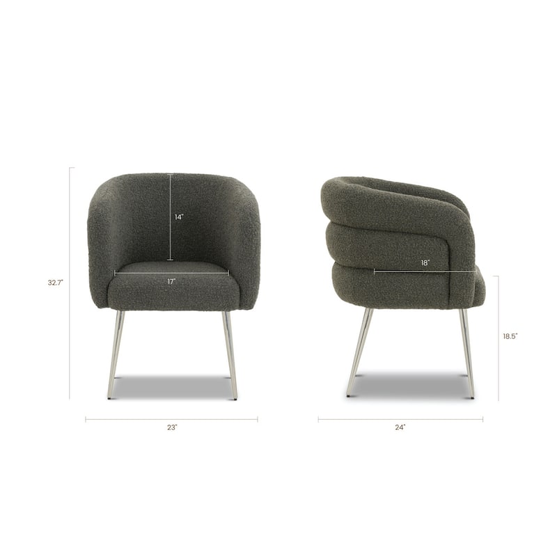 Poly & Bark Boucle Fabric Dining Chair