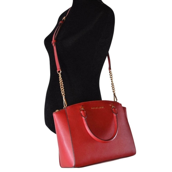 michael kors red and black purse