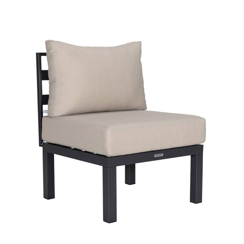 Outdoor 7-Piece Patio Sectional Set Aluminum Frame W/ Fire Pit Table