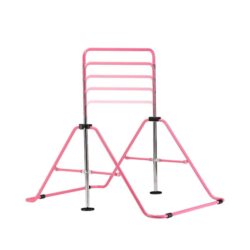 Zenova Gymnastics Bars Kids Kip Junior Training Bars for Home, Folding Horizontal Bars with 5 Adjustable Height