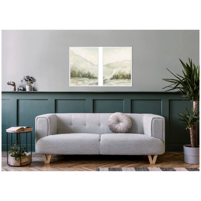Kate and Laurel AQ Winter Landscape No. 6 2 Piece Framed Canvas Wall Art Set by Annie Quigley
