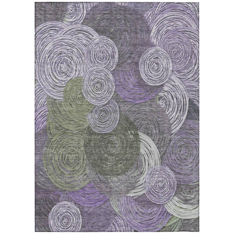 Machine Washable Indoor/ Outdoor Modern Twister Chantille Rug