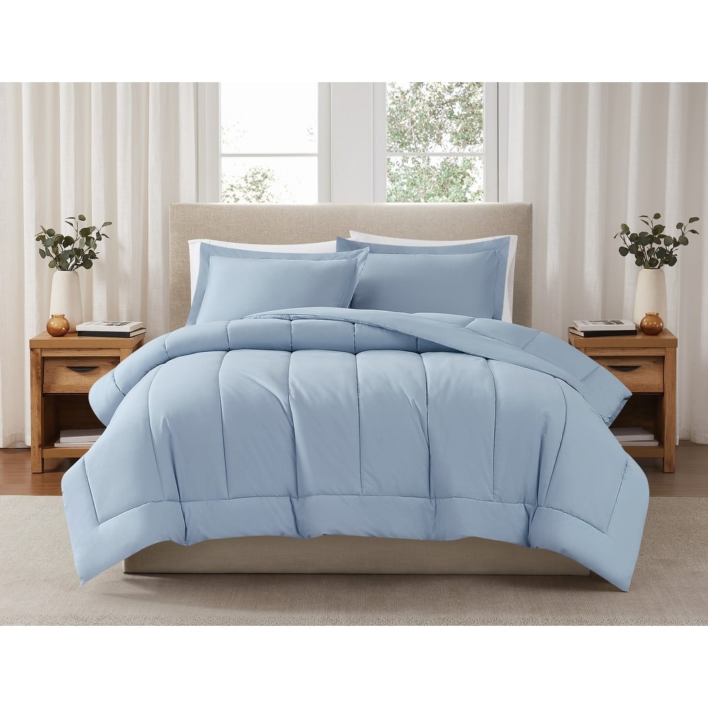 Brooklyn Loom Solid Cotton Percale Comforter Set