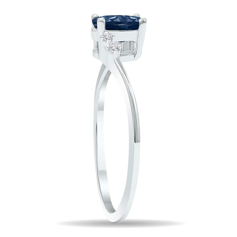 Women's Sapphire and Diamond Tierra Ring in 10K White Gold