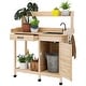 preview thumbnail 11 of 25, Outsunny Potting Bench Table with Faucet, Sink, Hooks and Storage Cabinet, Outdoor Prep Table Gardening Bench