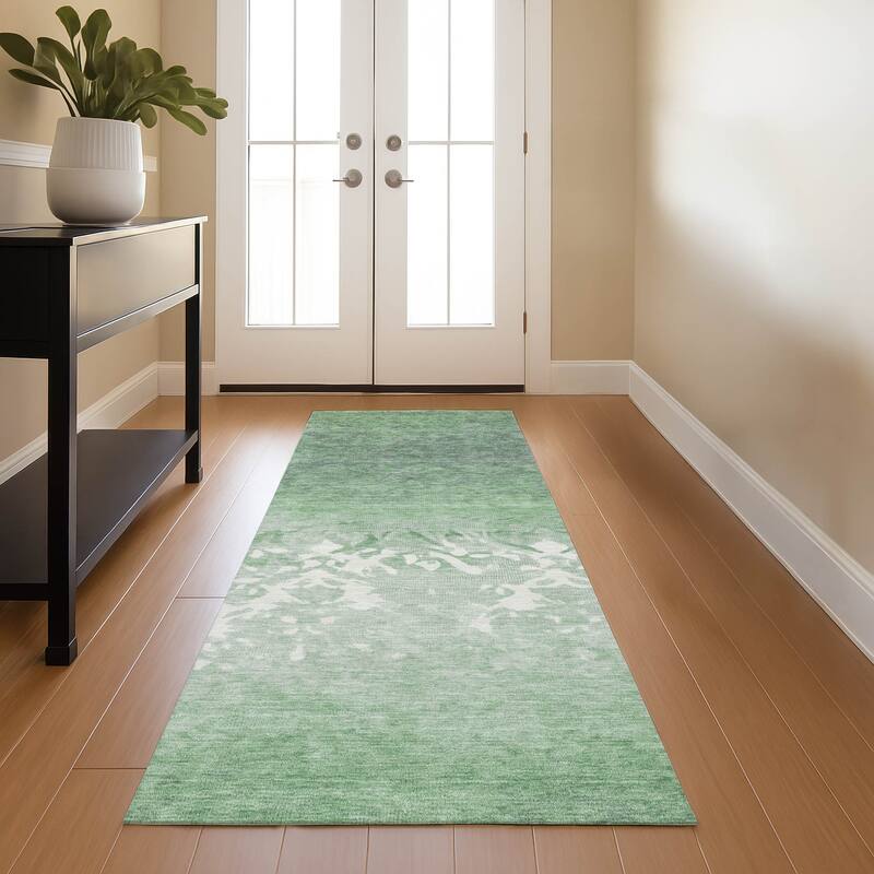 Premium Washable Super Soft Modern Ombre Mayfield Rug - Green - 2'3" x 7'6"