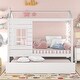 preview thumbnail 2 of 7, Twin Size Kid-Friendly Design Wooden House Bed with Two Drawers and Guardrail and a Sturdy Pine Frame