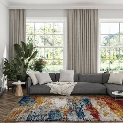 Gematria Industrial Abstract Indoor Area Rug