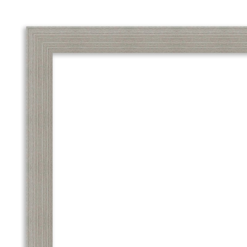 Amanti Art Woodgrain Stripe Grey Framed Magnetic Board