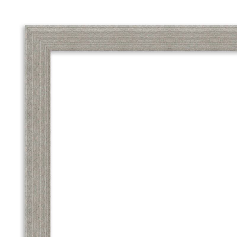 Woodgrain Stripe Beveled Wood Framed Wall Mirror