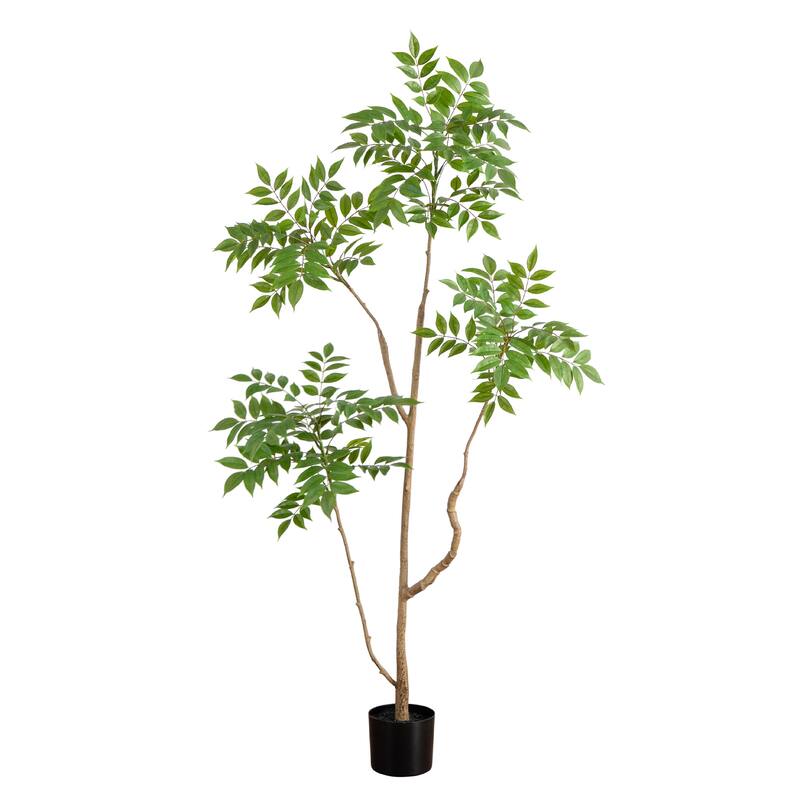 Potted Artificial Pieris Tree - 5' - Green